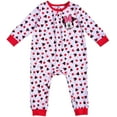 thumbnail image 2 of Disney Girl's 2 Pack Minnie Mouse Footed Coverall Bodysuit Onesie Set, Long Sleeve Bodysuit, Size 9M Red, 2 of 6
