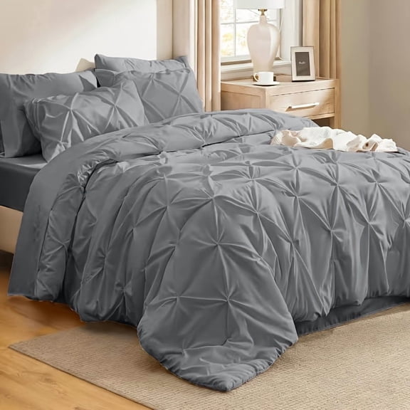 2pcs Twin Quilt Set Featuring Twisted Flower &Wrinkled Design, Simple And Stylish. All-season Bedding Set Perfect For Bedroom Use