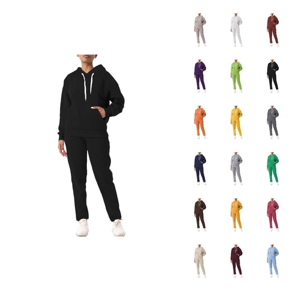 Track Suits for Women Set Plain Hoodie and Sweatpants 2 Piece Matching Sweatsuit Travel Athletic Lounge Set