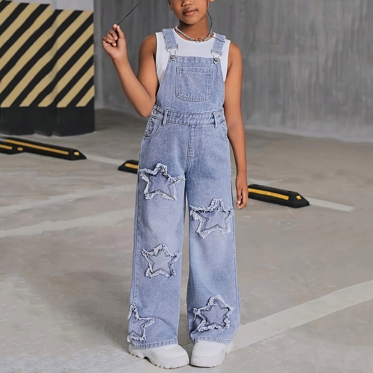 DENIM DUNGAREE キッズ　ミリタリーワッペンジャケット　110 Staki Toddler Overalls for Girls Girls Denim Overalls,Little Big