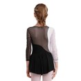 thumbnail image 2 of Aiihoo Girls Sparkle Rhinestone Dress Figure Skating Dress Long Sleeve Mesh Spliced Leotards Dance Dress Black 10, 2 of 7