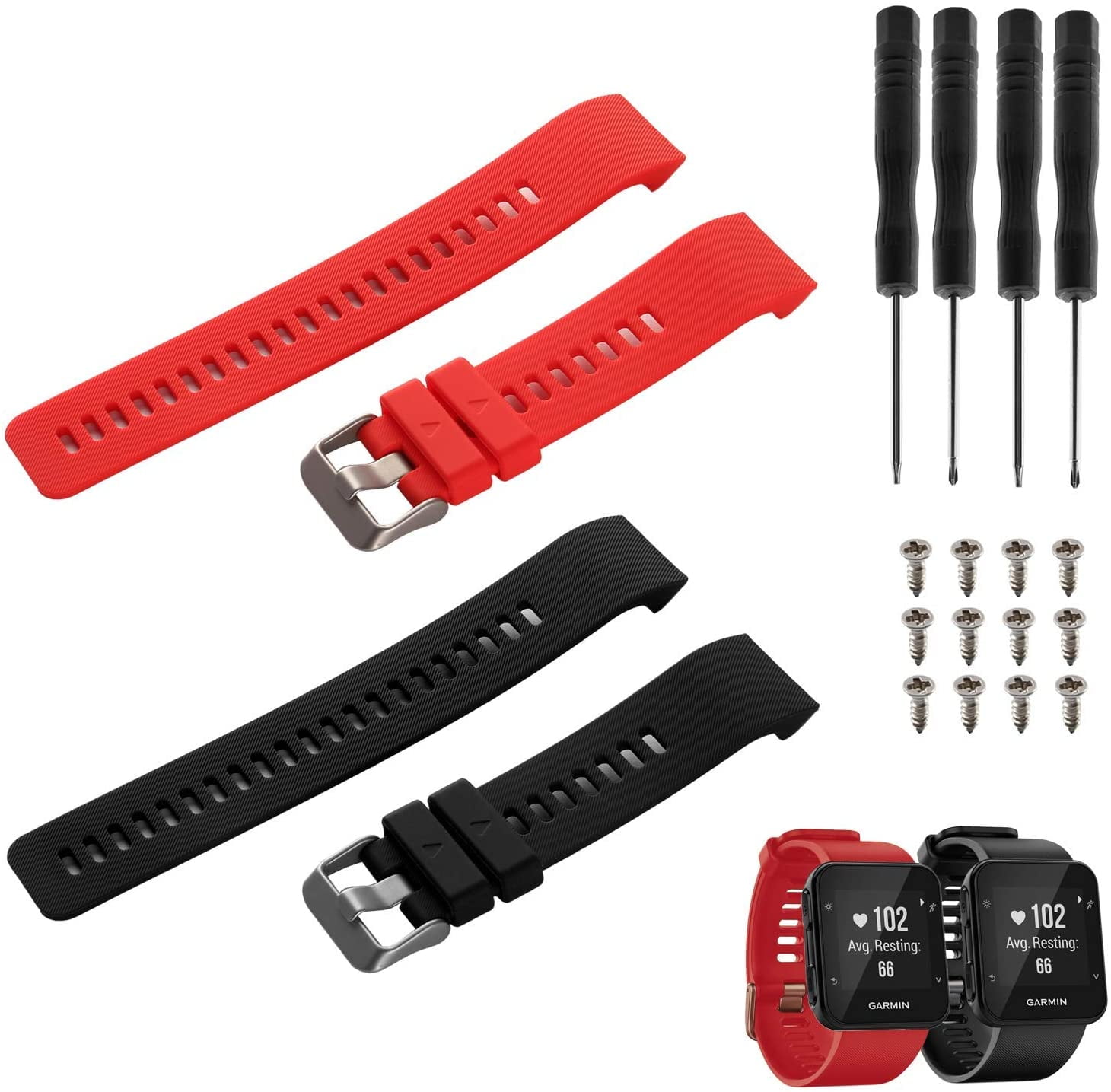 Lingssss Band Replacement for Garmin Forerunner 35 Soft Silicone Replacement Watch Band Strap