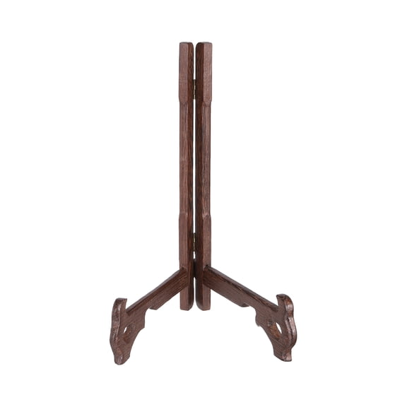 Uxcell Wooden Easel Plate Holder, 10" Small Natural Wood Easels Folding Table Display Stand for Decorative Picture Frame Book Artwork Desktop Ornaments