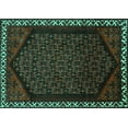 thumbnail image 1 of Ahgly Company Machine Washable Indoor Rectangle Persian Turquoise Blue Traditional Area Rugs, 6' x 9', 1 of 4