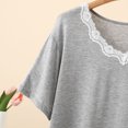 thumbnail image 6 of Thousandth Women's Fashionable Summer Loungewear Casual Comfortable Sleepwear Lace Short Sleeved T-Shirt with Elastic Waist and Lace Shorts Loose Home Clothes Pajamas Set, 6 of 9