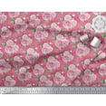 thumbnail image 3 of Soimoi Moss Georgette Tissu Check, Feuilles & Rose Imprimé Floral Tissu par la Cour 42 Pouces de Large, 3 of 3