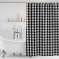 thumbnail image 6 of Small Stall Shower Curtain 36x78 Inch Narrow Half Size Buffalo Plaid Bath Curtains Bathroom Decor, Farmhouse Black White Checkered Vintage Rustic Fabric Shower Curtain Set with Hooks 36 Inch, 6 of 7