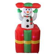 5 'Pop-up gonflable allumé 5' Amourage de neige cadeau de Noël décoration extérieure de Noël