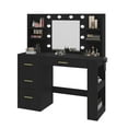 thumbnail image 3 of Uforic Vanity Makeup Table with 10 LED Lights, 4 Drawers, 8 Storage Shelves, Black, 3 of 9