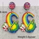 thumbnail image 3 of Bonitos dientes, sombrero de Navidad, pendientes de madera, coche rojo, béisbol, Rugby, sombrero de Navidad, Papá Noel, pendientes de caramelo de arcoíris, regalo de joyería, 3 of 3