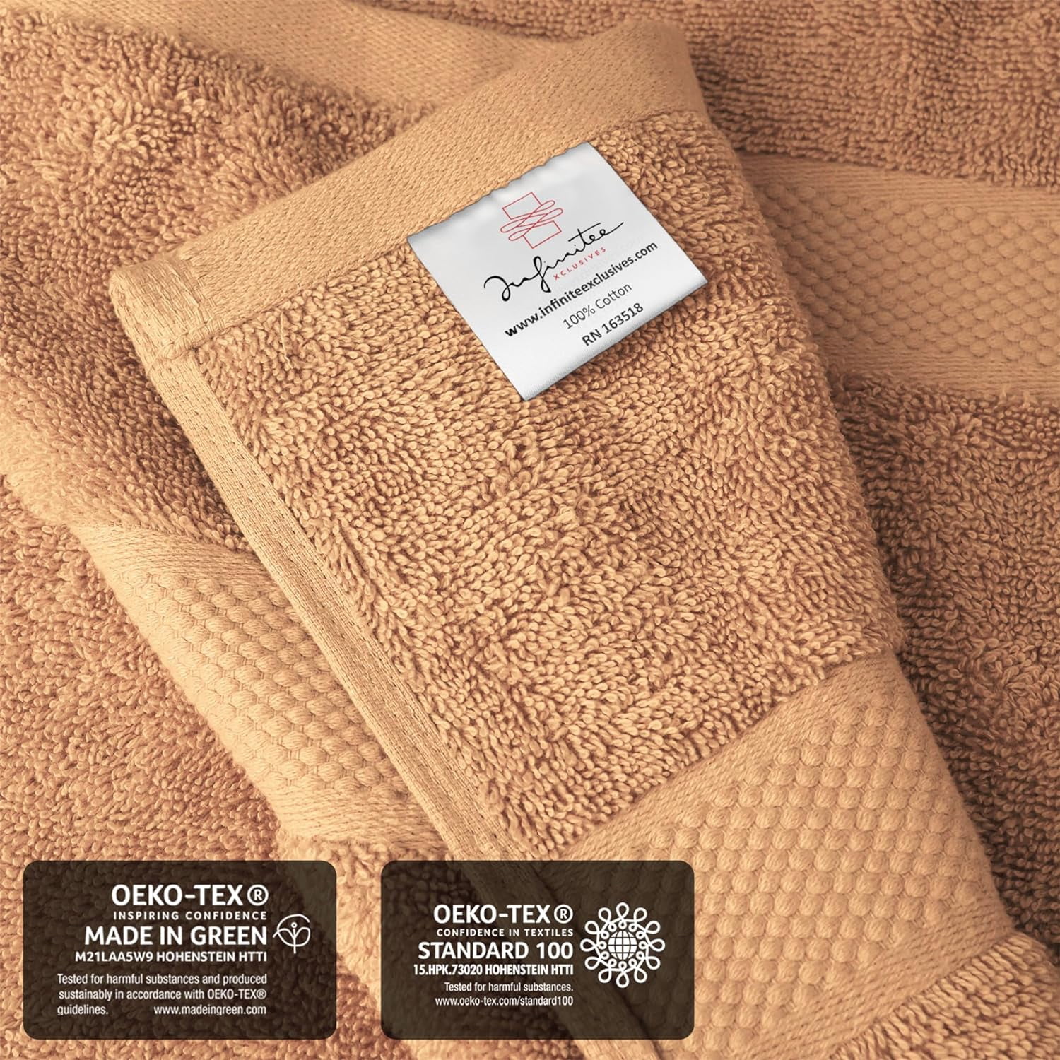 Infinitee Xclusives Premium Sand Bath Sheets Towels for Adults - Pack of 2 - Large Bath Towels 35x70