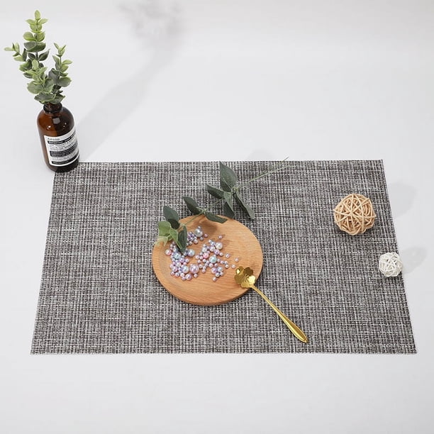 Zhuge Manteles individuales, manteles para mesa de comedor, manteles antideslizantes y lavables, accesorios de decoración de cocina (juego de 6, tamaño 17,71 x 11,8 pulgadas, gris)