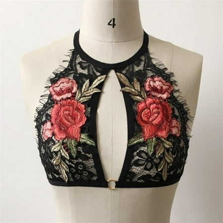 

Promotion Big Clear! Women s Charming Crop Lace Hollow Out Embroidered Floral Bustier Unpadded Bra Cropped Feminino Tops