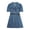 Blue, variant on LYMAYTER 2-8Y Toddler Girls Summer Clothing V-Neck Button Ruffled Sleeve Denim Dress Babywear