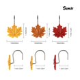 thumbnail image 4 of Sunlit Maple Leaf Shower Curtain Hooks for Fall Autumn, Home Decorative Shower Curtain Rings for Bathroom, Resin, Orange Red Maple Leaves Shower Curtain Hangers Hooks Bath Accessories, Set of 12, 4 of 6