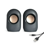 onn. Stereo Speaker with Volume Controls, 3.6 ft 3.5mm Aux with USB Power Cable