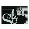 thumbnail image 1 of Saying Cutting Board, Mysterious Lady and Style is the Answer to Everything Text, Decorative Tempered Glass Cutting and Serving Board, Small Size, Scarlet Black and White, by Ambesonne, 1 of 1