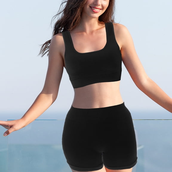 OUNONA Women's 2-Piece Workout Set Activewear Stretchy Polyamide Curve Enhancing Fitness Apparel