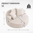 thumbnail image 4 of Ebello 58" Oversized Round Swivel Accent Chair, Corduroy Upholstered with 360-Degree Rotating Base for Living Room Bedroom, Beige, 4 of 8