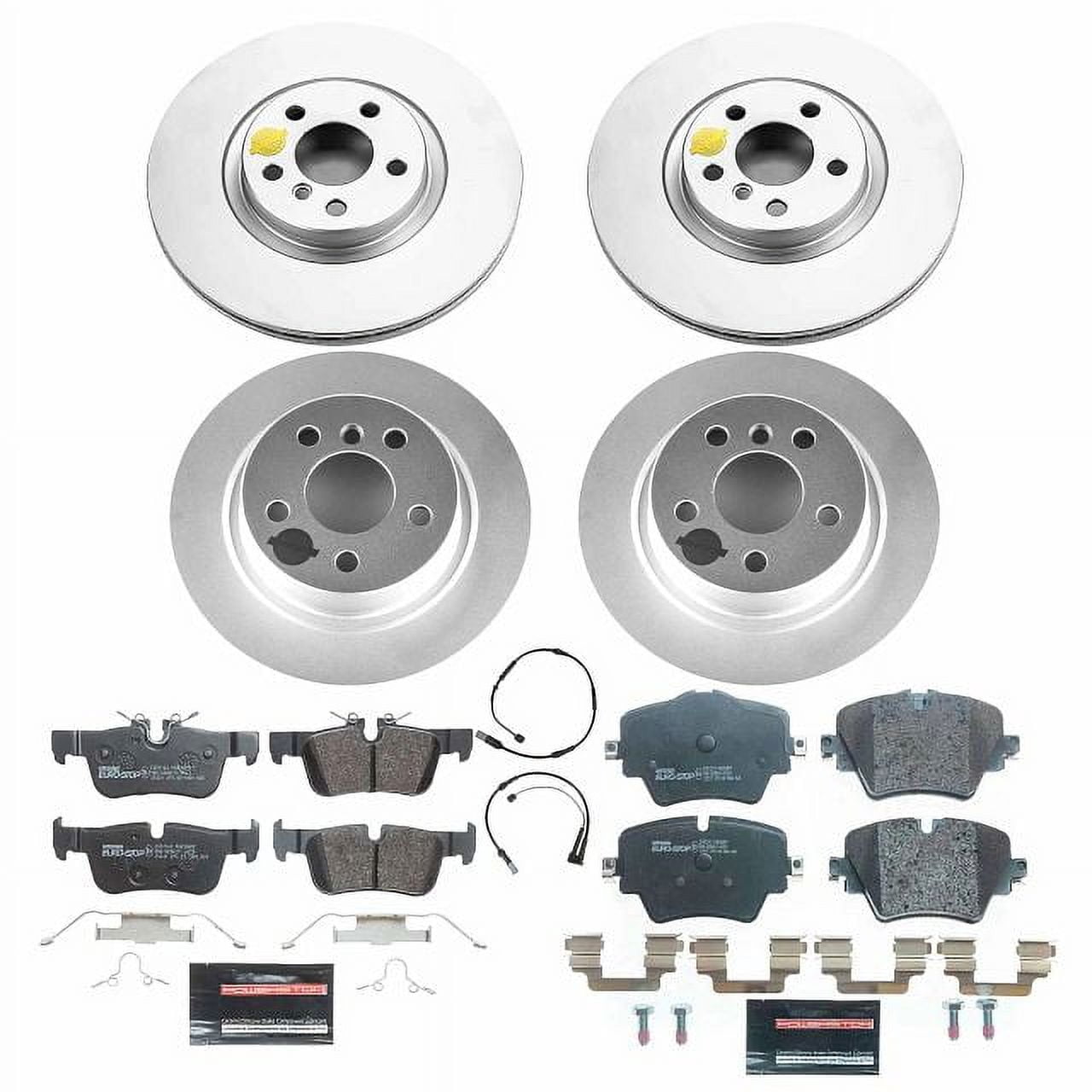 Power Stop Front and Rear Euro-Stop ECE-R90 Certified Brake Pad and Rotor Kit ESK8356
