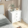 thumbnail image 4 of Gymax 3-Drawer Nightstand Wooden Bedside Table Modern Side End Table Space-Saving White, 4 of 10