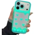 thumbnail image 1 of for iPhone 17 Series Vibrant LED Bowknot Phone Case, Built-in LED Colorful Glowing Cell Phone Cover for Women, Multiple Colors Flash Modes (Blue, iPhone 17 Pro Max), 1 of 7