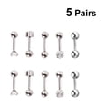 thumbnail image 1 of KONTONTY 5 Pairs Earring Set Barbell Earrings For Women Helix Piercing Jewelry, 1 of 8