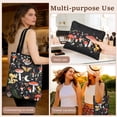thumbnail image 6 of 2 Pack Canvas Tote Bag with Makeup Pouch Women Reusable Canvas Bag for Shopping Work Travel Vacation Grocery, 6 of 8