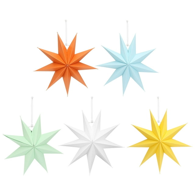 MasteelfCA 5pcs Colorful Lanterns Star Paper Lanterns Creative Party Decoration Props