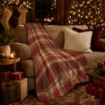 thumbnail image 3 of Autumn Plaid Pumpkin Living Room Decorative Accent autumn celebration, Warm Flannel Blanket for Ranch House and Living Room, Festive autumn celebration Scene, Art Lovers autumn celebration Gift, 3 of 9