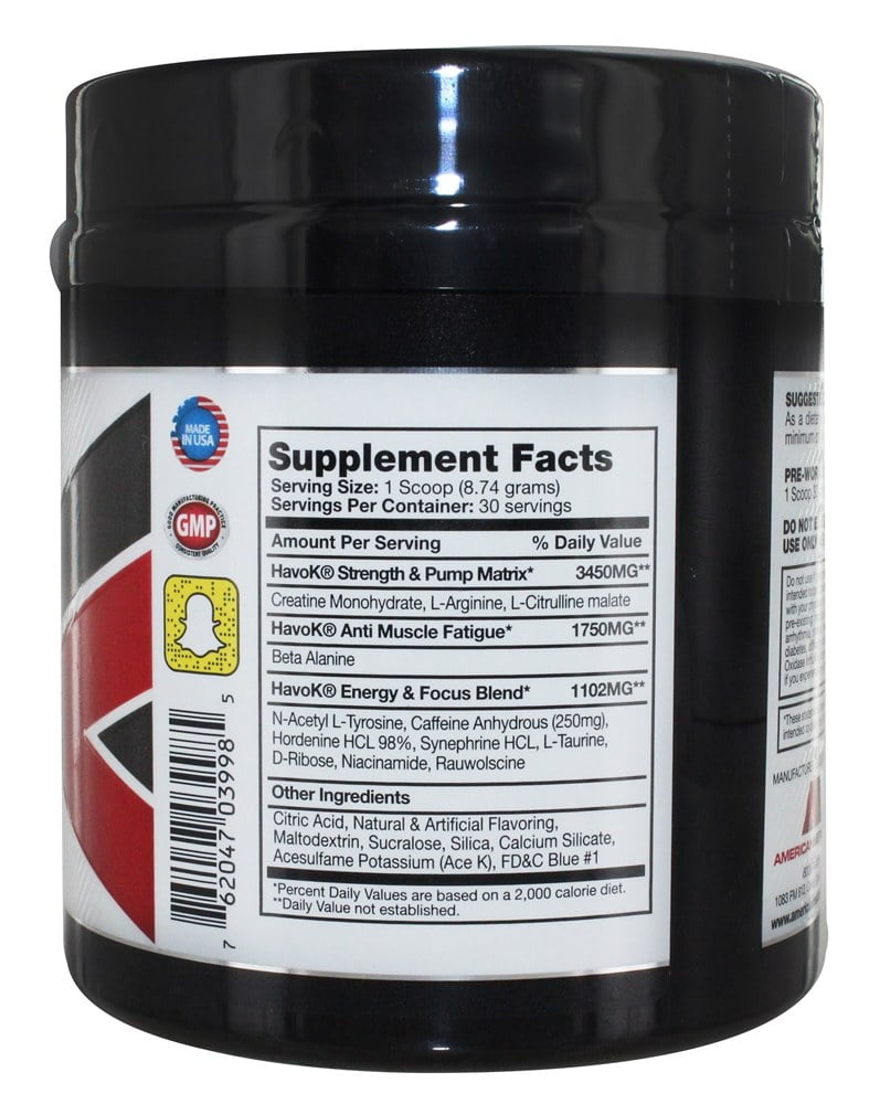 Havok Pre Workout Nutrition Facts EOUA Blog
