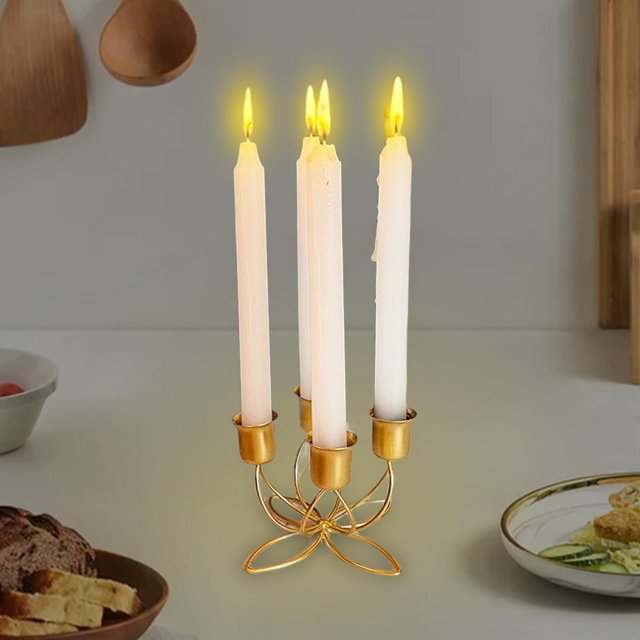 Portavelas Flor Candelabro Romántico para Boda Dormitorio , de oro de oro BLESIY Portavelas retro