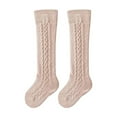 thumbnail image 2 of THDHVS Toddler Socks,Toddler Solid Color Long Socks with Knit Pattern and Over-The-Knee Fits Thickened Soft Material To Keep Infants Warm Chilly Conditions Coffee 1-2 Years, 2 of 3