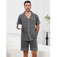 thumbnail image 4 of Men’s Cotton Pajamas Set - Button-Down Shirt & Pants with Pockets, Soft Breathable Sleepwear & Loungewear, Sizes S-2XL, 4 of 11