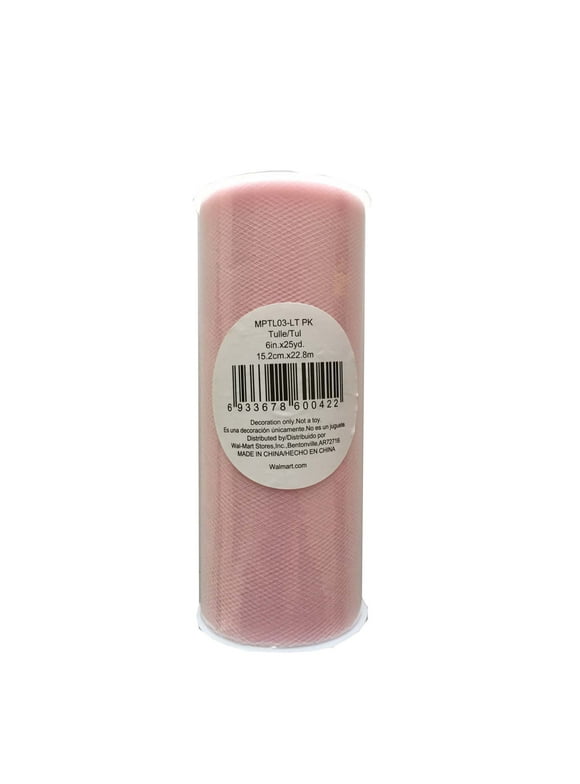 Fuzhou Unbrand 6" x 25 Yds Light Pink Matte Tulle, 1 Each