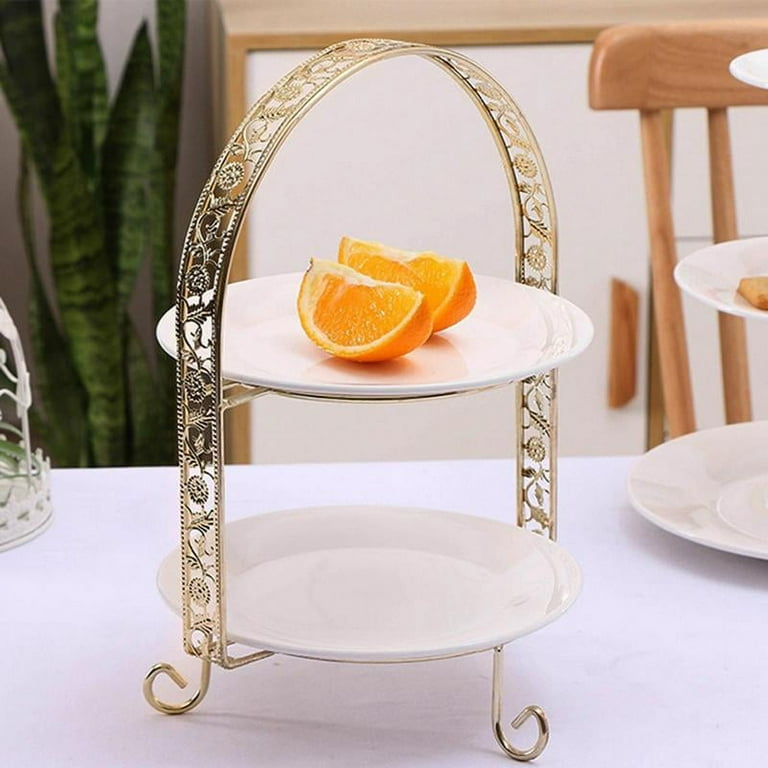 Sprightly Double 3 Tier Display Stand, Swing Dishes, Party Dessert Food  Appetizer Platter Riser