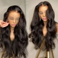 thumbnail image 5 of XIAQUJ Lace Front Wig Transparent Frontal Glueless HD Hair with Baby Pre Plucked Hairline Density Brazilian Wigs for Black Women Black, 5 of 5