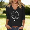 thumbnail image 2 of St Patricks Day Shirts for Women Shamrock Print Shirts Spring Shirts Casual Tee Tops V Neck Spring Fall Clothes 3/4 Sleeve Tshirts Irish Clover Tshirts Saint Patrick's Tunic Tops Raglan Tops S-3XL, 2 of 4