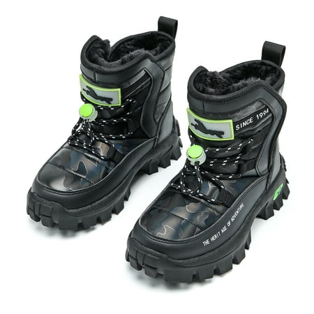 

Kids Boys Snow Boots Fleece Warm Non-slip Outdoor Hiking Climbing Boots Winter Shoes