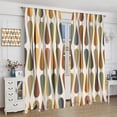 thumbnail image 4 of Mid Century Curtains Modern Colorful Abstract Geometric Drop Shapes Window Drapes Retro Bedroom Decor Art Printed Living Room Treatment Fabric 2 Panels 52x84 Inch, 4 of 7