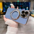 thumbnail image 2 of Compatible with iPhone 12 Pro Max Magnetic Planting Case 6.7 Inch, Luxury 360 Rotating Magnetic Hidden Stand Case, Compatible with MagSafe for Women Girls,Blue, 2 of 6