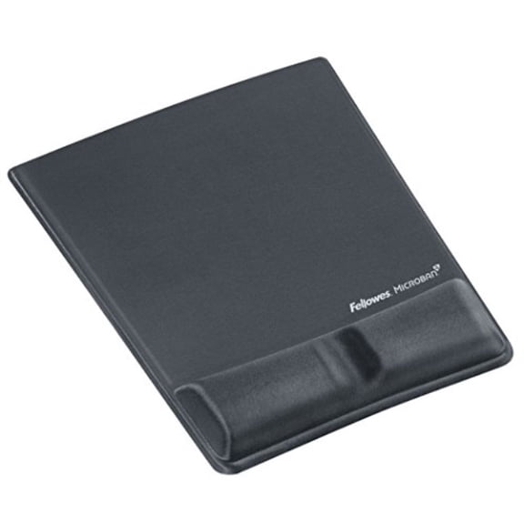 fellowes mouse/wrist support with microban protection, gel, graphite (9184001)