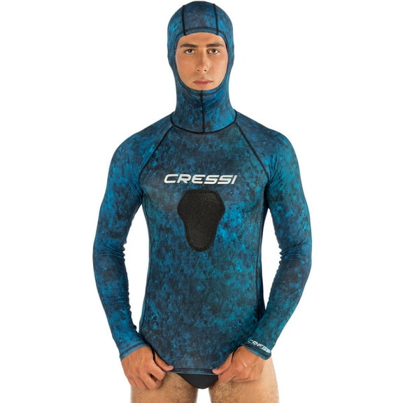 Cressi Blue Hunter Hooded Rashguard - EXCLUSIVE - Blue Hunter - 3X-Large