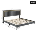 thumbnail image 6 of Soonbuy Full/Queen/King Platform Bed Frame, Adjustable Height Headboard Velvet, Dark Gray, 6 of 6