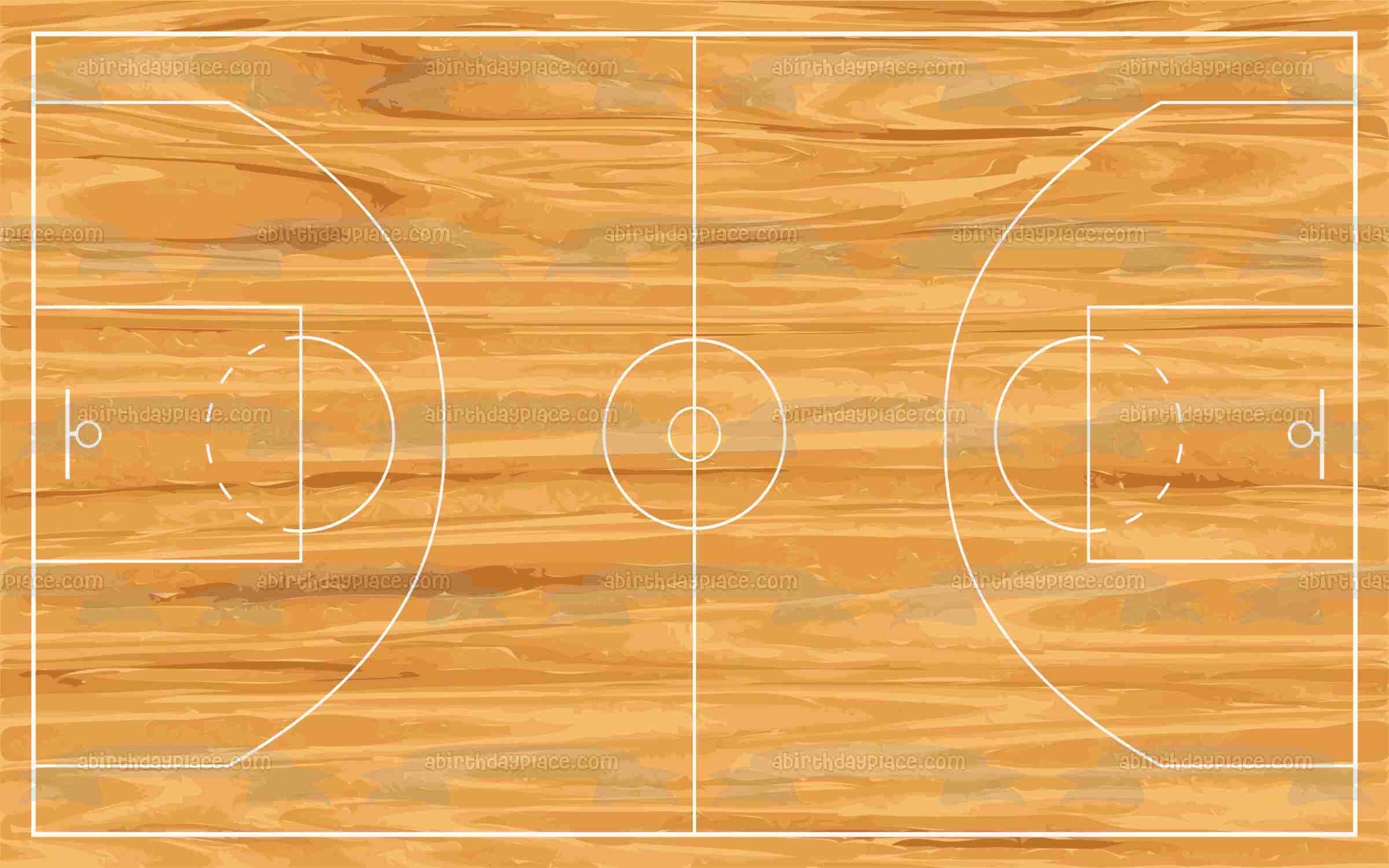 Basketball Court BBall Edible Cake Topper Image