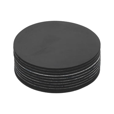 Uxcell 10Pcs 80mmx2mm Round Rubber Solid Discs Washers Self Adhesive Black