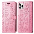 thumbnail image 2 of Funda Cartera FOXDOCK para iPhone 12 / 12 Pro , Flip PU con Relieve de Gatos y Perros, Tarjetero y Soporte, 2 of 6