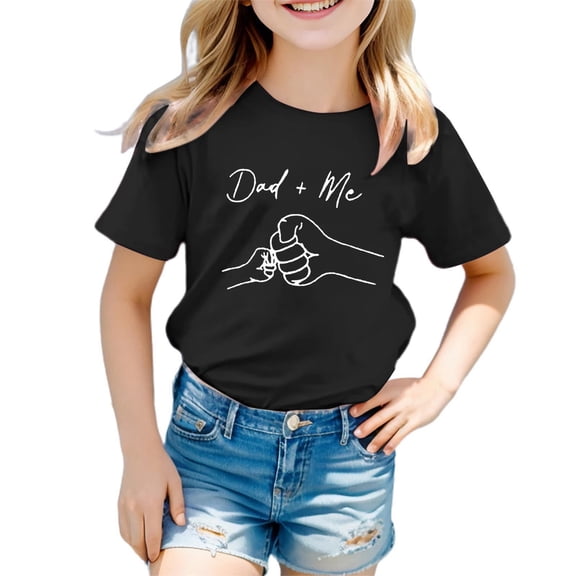 Hienoo Toddler Girls' T-Shirt Short Sleeve Soft Graphic T Shirt Loose Leisure Tshirt