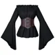 thumbnail image 2 of Camisa Medieval renacentista victoriana para mujer, disfraz de Cosplay gótico de pirata Steampunk, corsé Vintage, vestido de carnaval de Halloween, 2 of 5