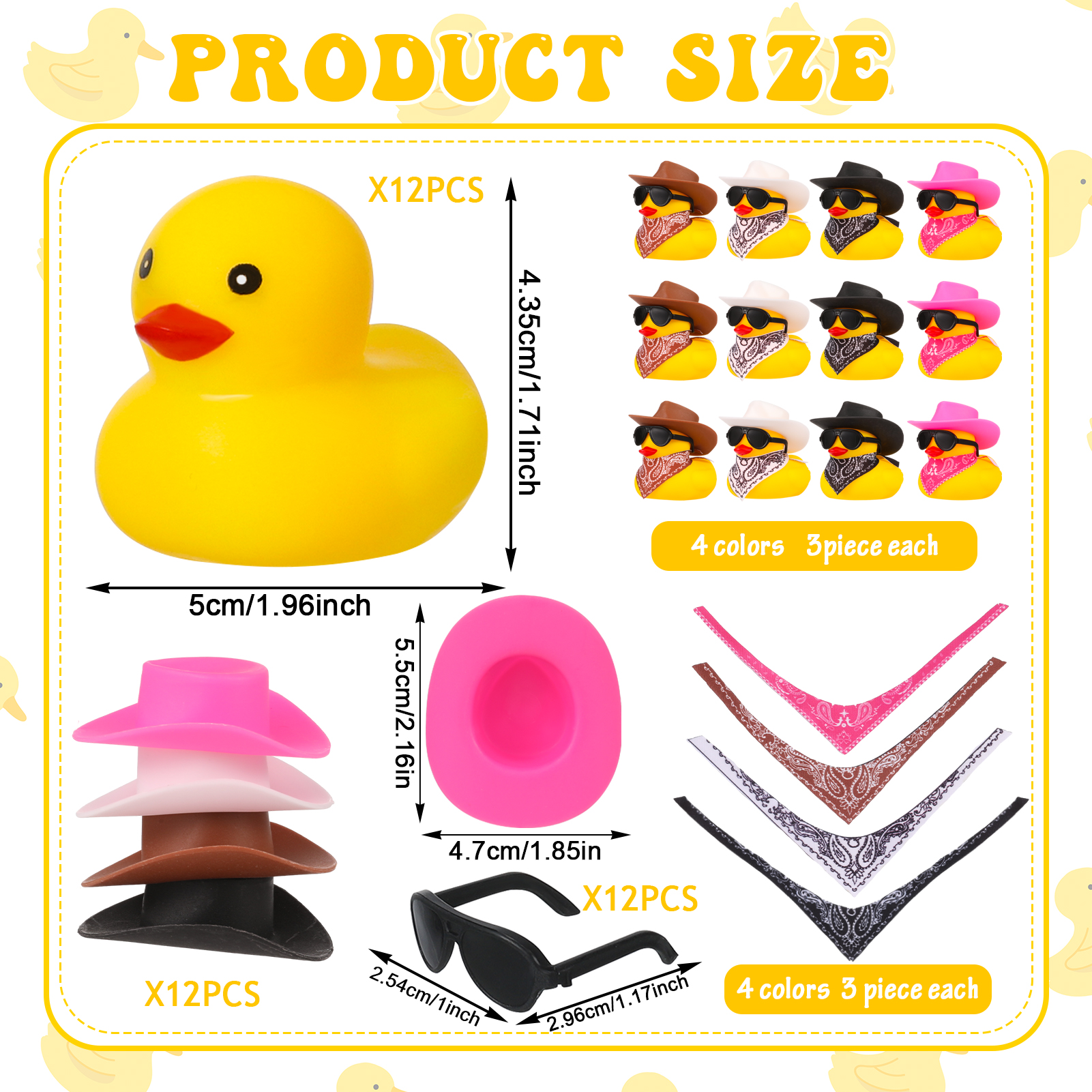 Sixwipe 12 Pack Cowboy Rubber Ducks Bath Toys Set photo 7